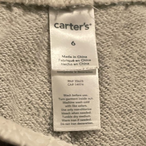 CARTERS Boy's Gray Kids Sweat Shorts. Size 6. - Picture 4 of 4
